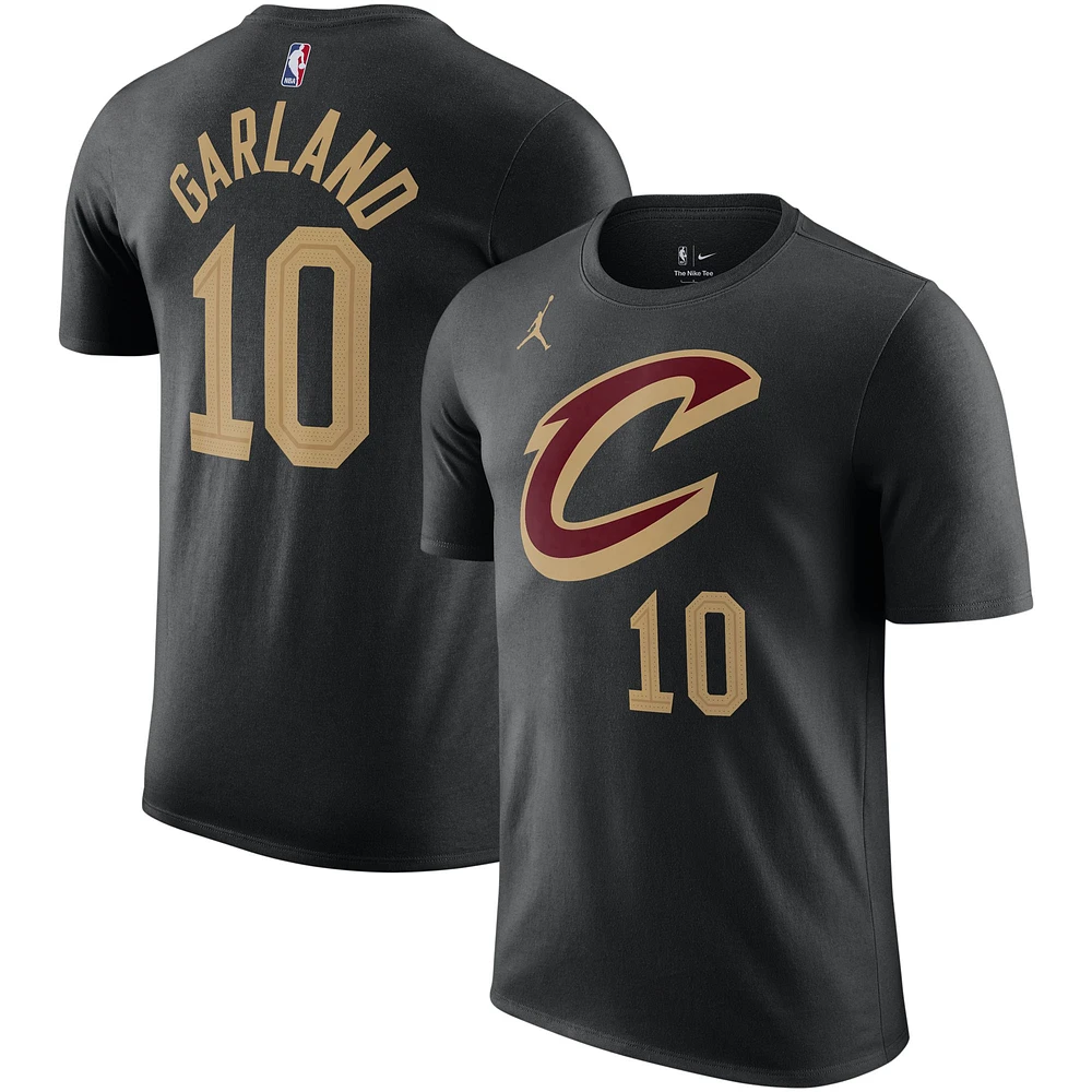 Men's Jordan Brand Darius Garland Black Cleveland Cavaliers 2022/23 Statement Edition Name & Number T-Shirt