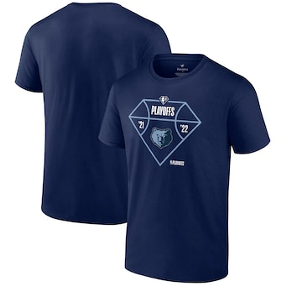 Men's Fanatics Navy Memphis Grizzlies 2022 NBA Playoffs Diamond Tip Off T-Shirt