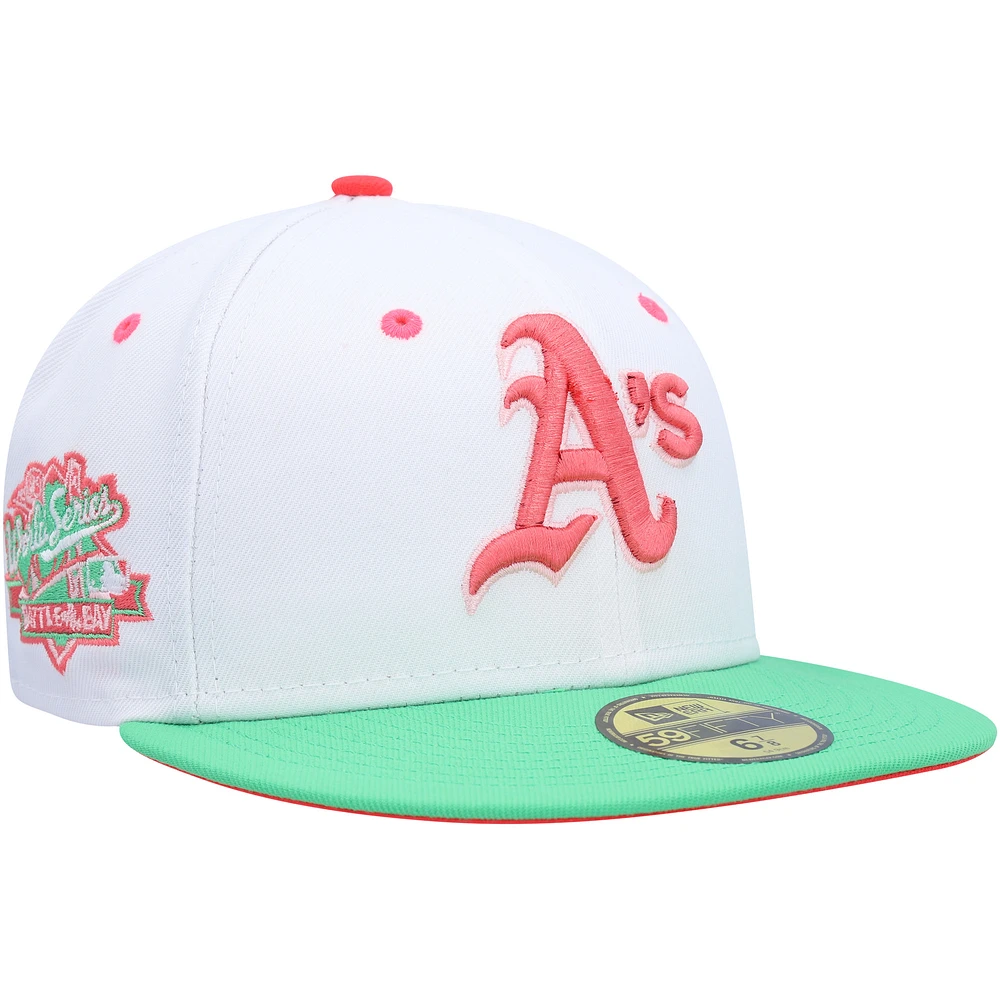 Men's New Era White/Green Athletics Watermelon Lolli 59FIFTY Fitted Hat