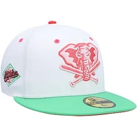 Men's New Era White/Green Athletics Alternate Logo Watermelon Lolli 59FIFTY Fitted Hat
