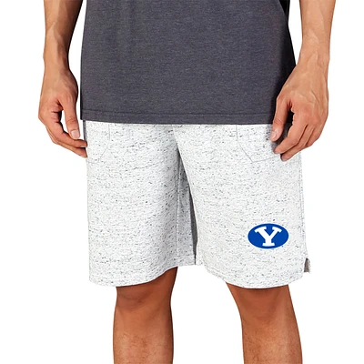 Men's Concepts Sport White/Charcoal BYU Cougars Throttle Knit Jam Shorts