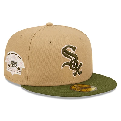 Men's New Era Khaki/Olive Chicago White Sox Pink Undervisor 59FIFTY Fitted Hat