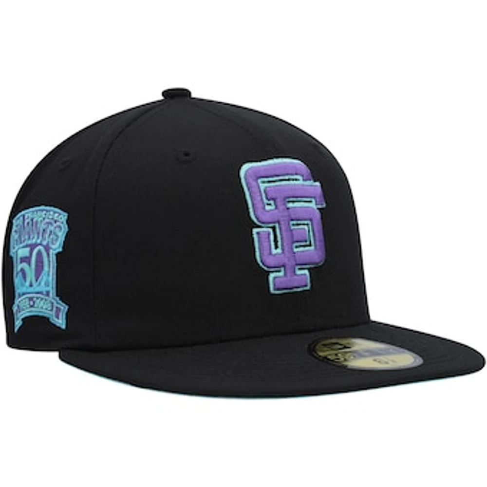 Men's New Era Black San Francisco Giants 50th Anniversary Light 59FIFTY Fitted Hat