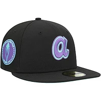 Men's New Era Black Atlanta Braves 1972 MLB All-Star Game Black Light 59FIFTY Fitted Hat