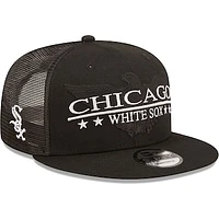 Men's New Era Black Chicago White Sox Patriot Trucker 9FIFTY Snapback Hat