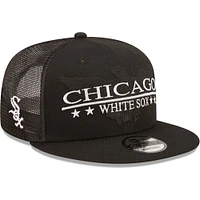 Men's New Era Black Chicago White Sox Patriot Trucker 9FIFTY Snapback Hat