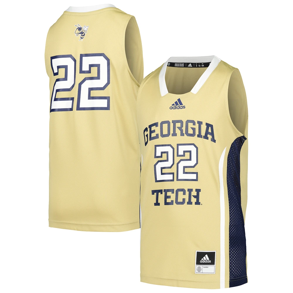 Youth adidas #22 Gold Georgia Tech Yellow Jackets Swingman Jersey