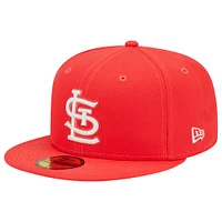 Men's New Era Red St. Louis Cardinals Lava Highlighter Logo 59FIFTY Fitted Hat