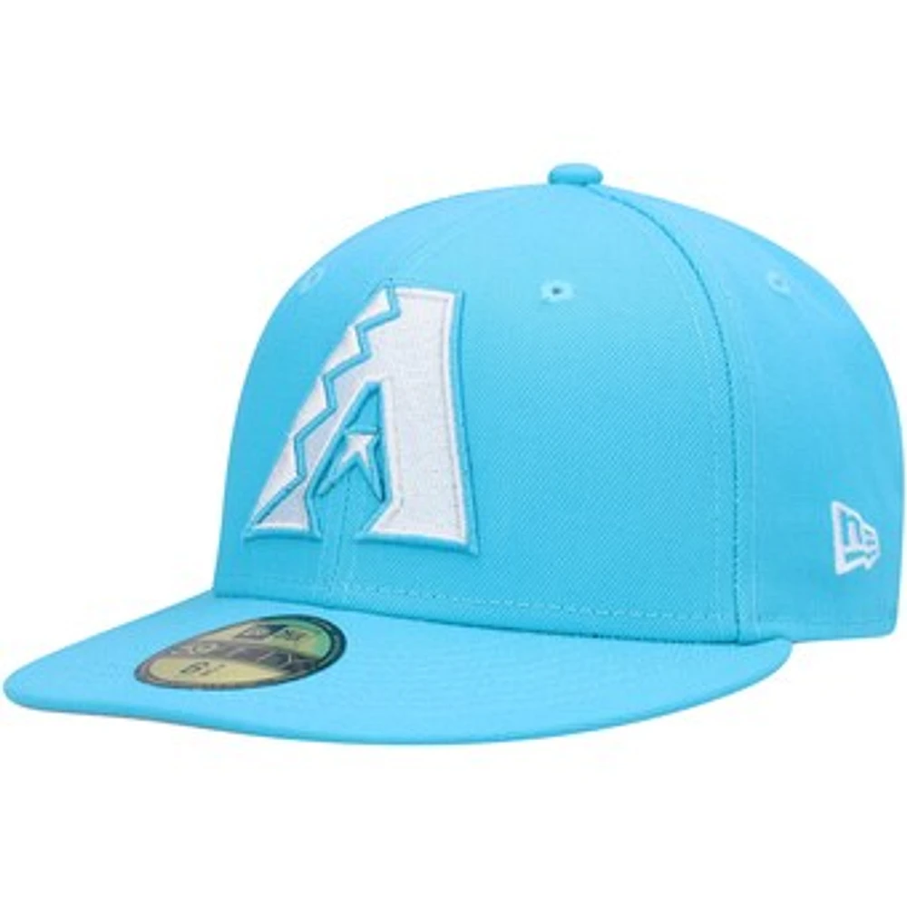 Men's New Era Blue Arizona Diamondbacks Vice Highlighter Logo 59FIFTY Fitted Hat