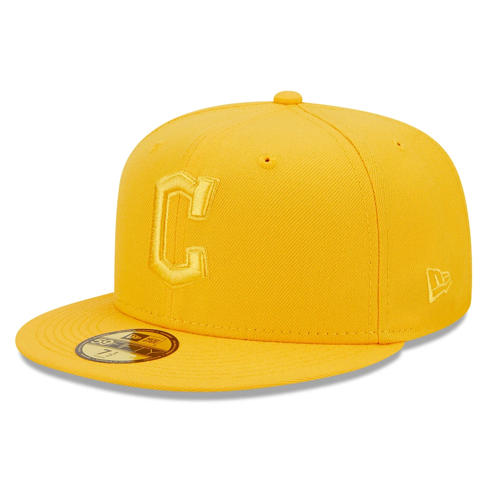 Men's New Era Gold Cleveland Guardians Tonal 59FIFTY Fitted Hat