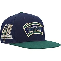 Men's Mitchell & Ness Navy/Green San Antonio Spurs 40th Anniversary Hardwood Classics Grassland Fitted Hat