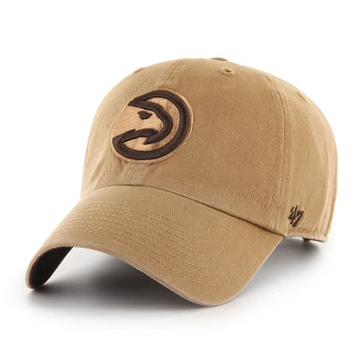 Men's '47 Tan Atlanta Hawks Ballpark Clean Up Adjustable Hat