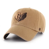 Men's '47 Tan Memphis Grizzlies Ballpark Clean Up Adjustable Hat