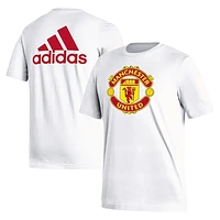 Men's adidas White Manchester United Crest T-Shirt