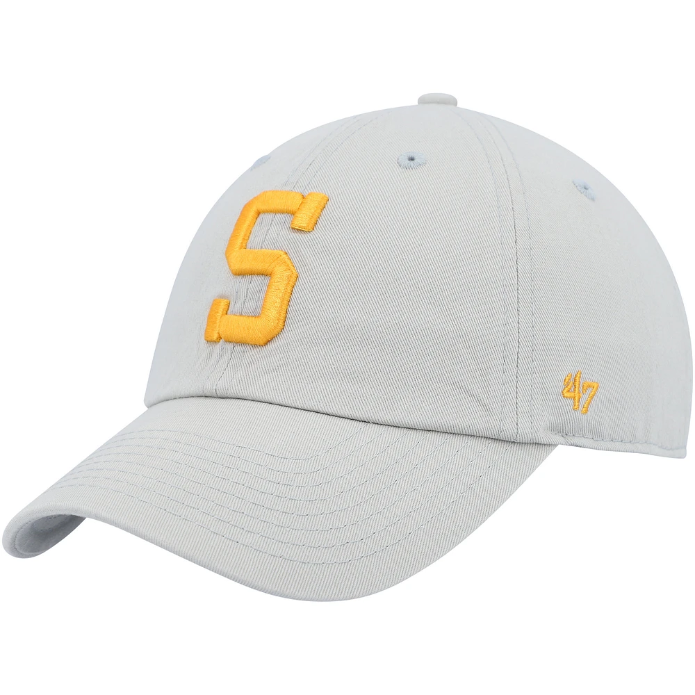 Men's '47 Gray Pittsburgh Steelers Clean Up Legacy Adjustable Hat