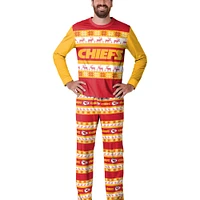 Men's  FOCO Red Kansas City Chiefs Wordmark Ugly Pajama Set