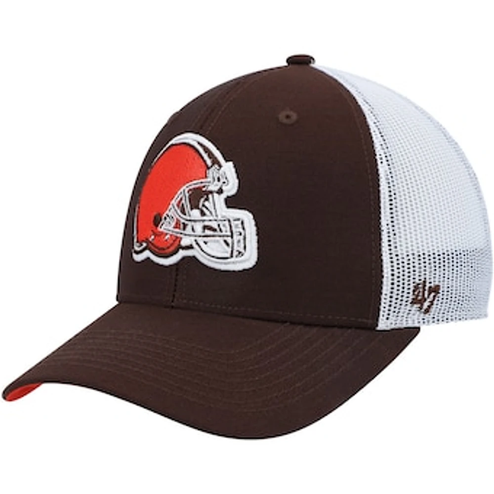 Youth '47 Brown/White Cleveland Browns Adjustable Trucker Hat