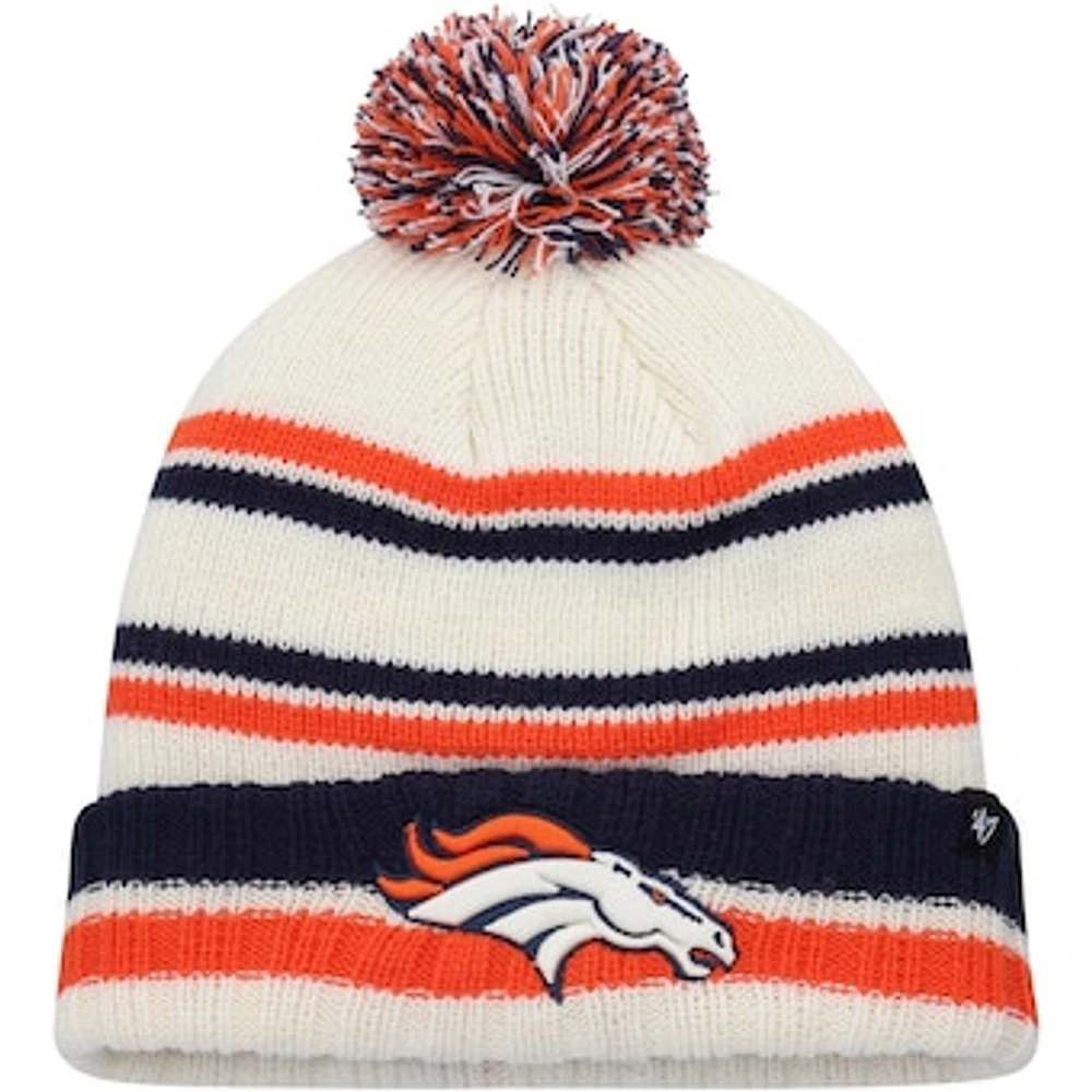 Youth '47 Cream Denver Broncos Driftway Cuffed Knit with Pom