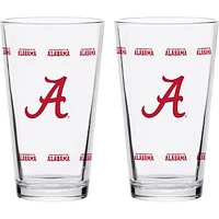 Alabama Crimson Tide Two-Pack Knockout 16oz. Pint Glass Set