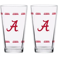 Alabama Crimson Tide Two-Pack Knockout 16oz. Pint Glass Set