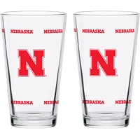 Nebraska Huskers Two-Pack Knockout 16oz. Pint Glass Set