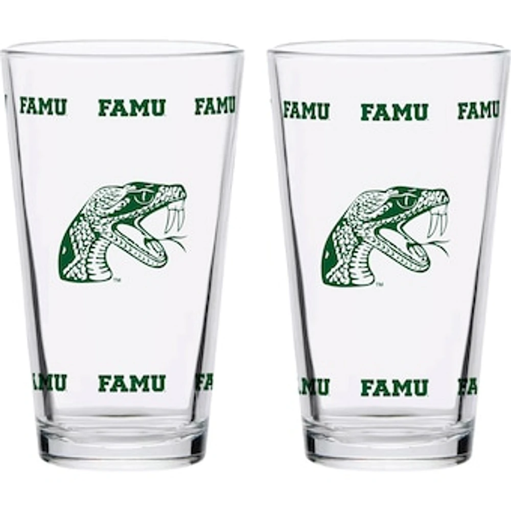 Florida A&M Rattlers Two-Pack Knockout 16oz. Pint Glass Set