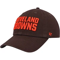 Men's '47 Brown Cleveland Browns Clean Up Team Script Adjustable Hat