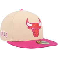 Men's New Era Orange/Pink Chicago Bulls Passion Mango 59FIFTY Fitted Hat