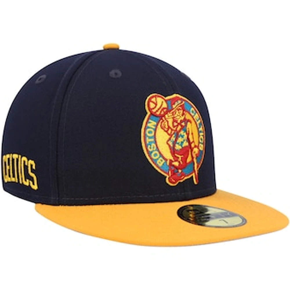 Men's New Era Navy/Gold Boston Celtics Midnight 59FIFTY Fitted Hat