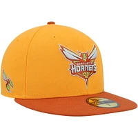 Men's New Era  Gold/Rust Charlotte Hornets 59FIFTY Fitted Hat