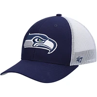 Men's '47 College Navy/White Seattle Seahawks Trophy Trucker Flex Hat