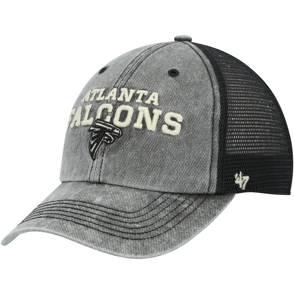 Men's '47 Black Atlanta Falcons Drumlin Trucker Clean Up Snapback Hat