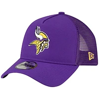 Men's New Era Purple Minnesota Vikings  A-Frame Trucker 9FORTY Adjustable Hat