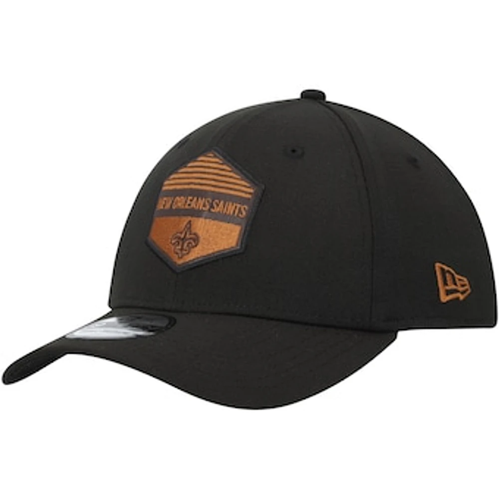 Men's New Era Black Orleans Saints Gulch 39THIRTY Flex Hat