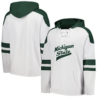 Men's Colosseum White Michigan State Spartans Lace-Up 4.0 Pullover Hoodie