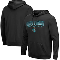 Men's Colosseum Black Coastal Carolina Chanticleers Blackout 3.0 Pullover Hoodie