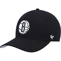 Men's '47 Black Brooklyn Nets Hitch Snapback Hat