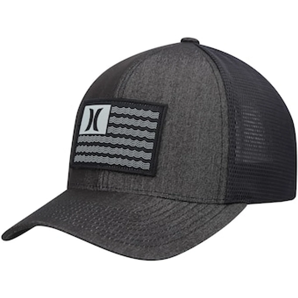 Men's Hurley Black Icon Flag Trucker Flex Hat