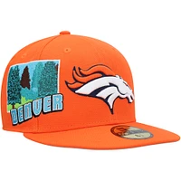 Men's New Era Orange Denver Broncos Stateview 59FIFTY Fitted Hat