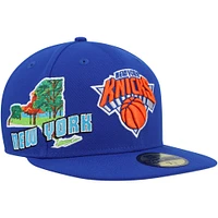 Men's New Era Blue New York Knicks Stateview 59FIFTY Fitted Hat