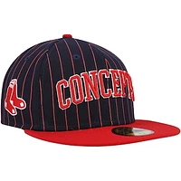 Men's New Era  Navy Boston Red Sox Concepts Pinstripe 59FIFTY Fitted Hat