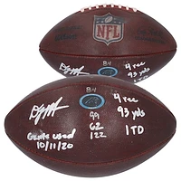 Authentic Game-Used: DJ Moore Carolina Panthers Autographed Game-Used Wilson Duke Football with Multiple Inscriptions