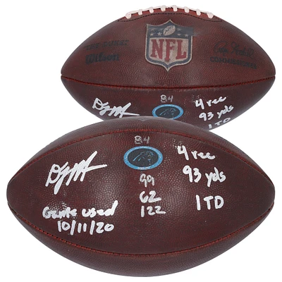 Authentic Game-Used: DJ Moore Carolina Panthers Autographed Game-Used Wilson Duke Football with Multiple Inscriptions