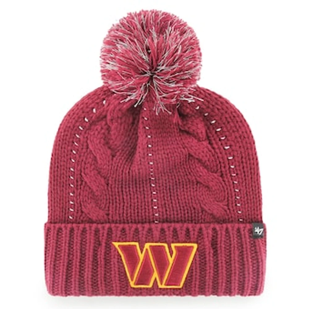 Women's '47 Burgundy Washington Commanders Bauble Cuffed Knit Hat with Pom