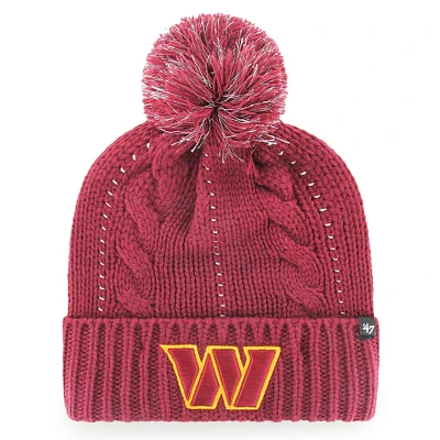 Women's '47 Burgundy Washington Commanders Bauble Cuffed Knit Hat with Pom