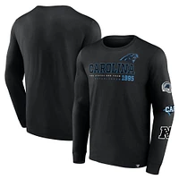 Men's Black Carolina Panthers High Whip Pitcher Long Sleeve T-Shirt