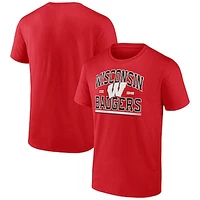 Men's Fanatics Red Wisconsin Badgers Modern Stack T-Shirt