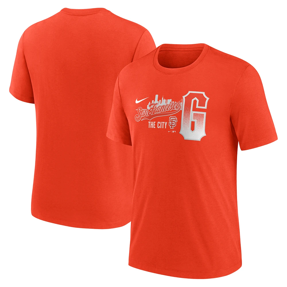 Men's Nike Orange San Francisco Giants City Connect Tri-Blend T-Shirt