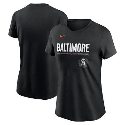 Women's Nike  Black Baltimore Orioles City Connect Wordmark T-Shirt