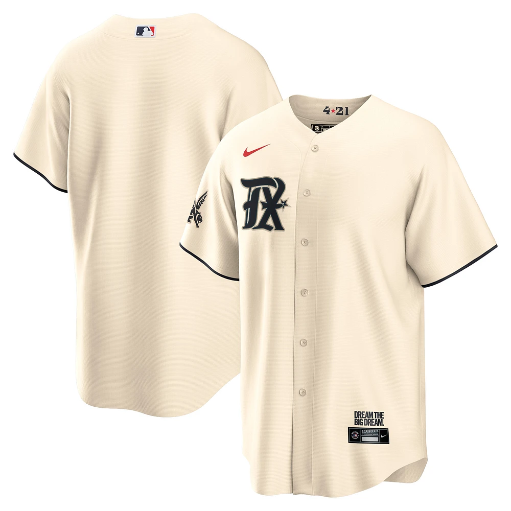 Men's Nike  Cream Texas Rangers City Connect Replica Jersey